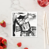 メンズハンサムなクールカントリーエレガントカウボーイ スタンダードカクテルナプキン (インサイチュ)