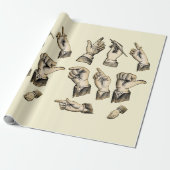 メンズハンドジェスチャーヴィンテージアートコラージュ ラッピングペーパー (アンロールド)