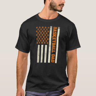 メンズバスケットボールパパ旗ヴィンテージ家族愛国 Tシャツ