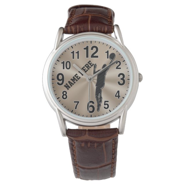 メンズバスケッパーソナライズされたトボール 腕時計 (正面)