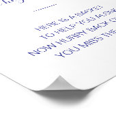 メンズバスルームのバスケットネイビー結婚ブルーのサイン ポスター (角)