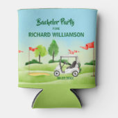 メンズバチュラーパーティゴルフテーマ名日付 缶クーラー (正面)