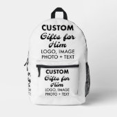 メンズバックパックカスタムのプレゼント プリントバックパック (正面)