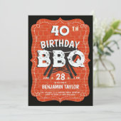 メンズバックヤード誕生日BBQパーティーブ素朴ラック 招待状 (スタンド正面)