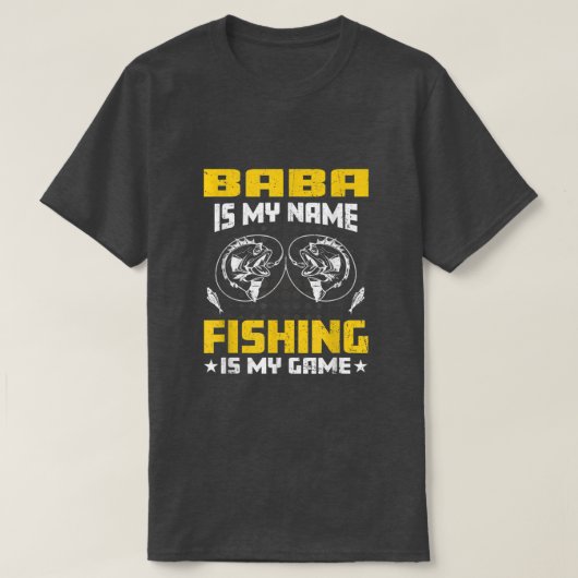 メンズババは私の名前です魚釣りゲーム衣装メンパパ Tシャツ (デザイン正面)