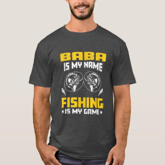 メンズババは私の名前です魚釣りゲーム衣装メンパパ Tシャツ