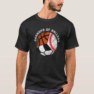 メンズバラース野球サッカーバスケットボールのバスケットボールの祖父 Tシャツ