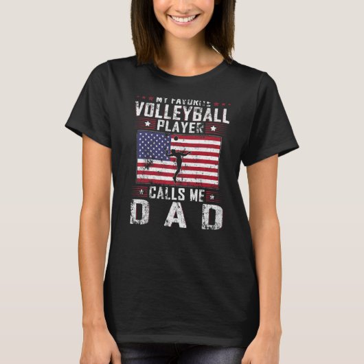 メンズバレーボールお気に入りの選手が私をパパFaと呼ぶ Tシャツ (正面)