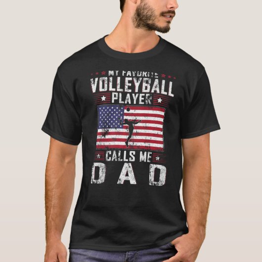 メンズバレーボールお気に入りの選手が私をパパFaと呼ぶ Tシャツ (正面)
