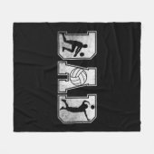 メンズバレーボールパパファミリーサッカーチームプレーヤーSp フリースブランケット (正面(横))