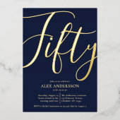 メンズバースデーパーティーフォイル招待状 箔招待状 (正面)