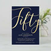 メンズバースデーパーティーフォイル招待状 箔招待状 (立ち正面)