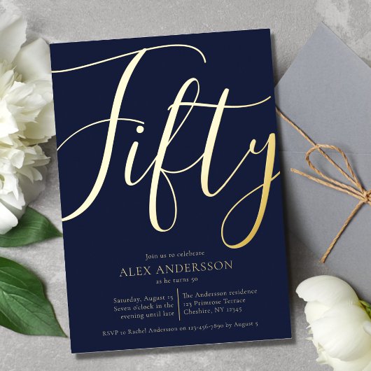 メンズバースデーパーティーフォイル招待状 箔招待状