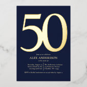 メンズバースデーパーティーフォイル招待状 箔招待状 (正面)