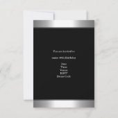 メンズバースデーパーティーメタルクロムルックイメージ 招待状 (裏面)