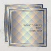 メンズバースデー頭が切れるタパーティーコンテンポラリーデザイン 招待状 (正面/裏面)