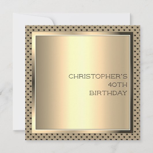 メンズバースデー頭が切れるタパーティーコンテンポラリーデザイン 招待状 (正面)