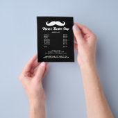 メンズバーバーショップのヘアサロン料金表プロモ チラシ (手)