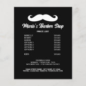 メンズバーバーショップのヘアサロン料金表プロモ チラシ (正面)