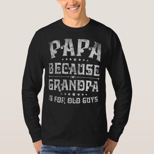 メンズパパおじいちゃんは年配のFa用おもしろいだから Tシャツ (正面)