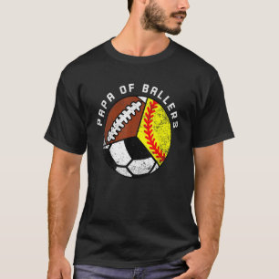 メンズパパのボールボールソフトボールサッカーサッカーPa Tシャツ