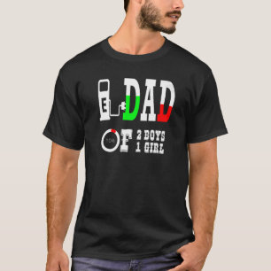 メンズパパの2男の子1女の子の父または3kのおじいちゃん tシャツ