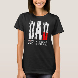 メンズパパの2男の子1女の子の父または3kのおじいちゃん tシャツ