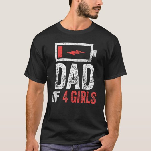 メンズパパの4女の子の娘の父の日B Tシャツ (正面)