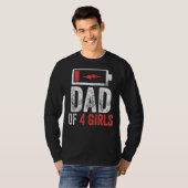 メンズパパの4女の子の娘の父の日Bi Tシャツ (正面フル)