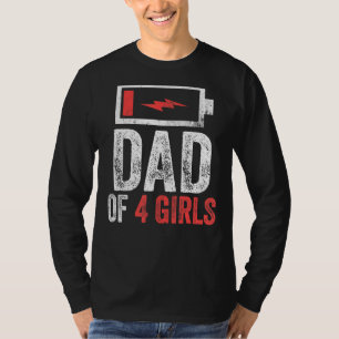 メンズパパの4女の子の娘の父の日Bi Tシャツ