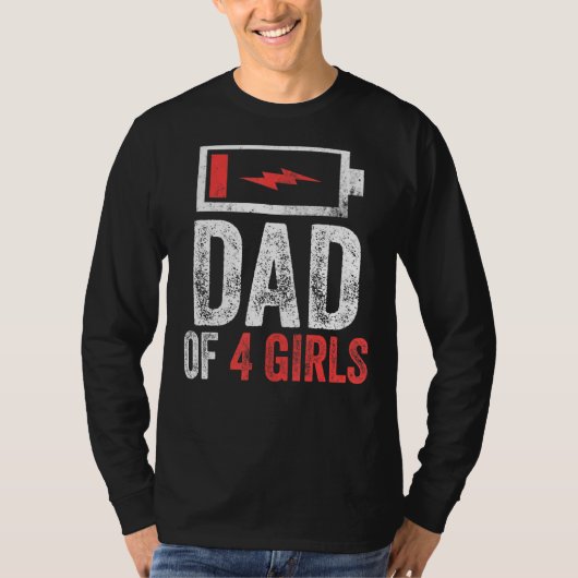 メンズパパの4女の子の娘の父の日Bi Tシャツ (正面)