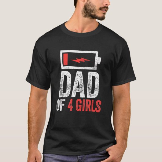 メンズパパの4女の子の娘の父の日Bi Tシャツ (正面)