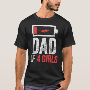 メンズパパの4女の子の娘の父の日Bi Tシャツ