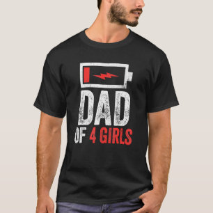 メンズパパの4女の子の娘の父の日Bi Tシャツ