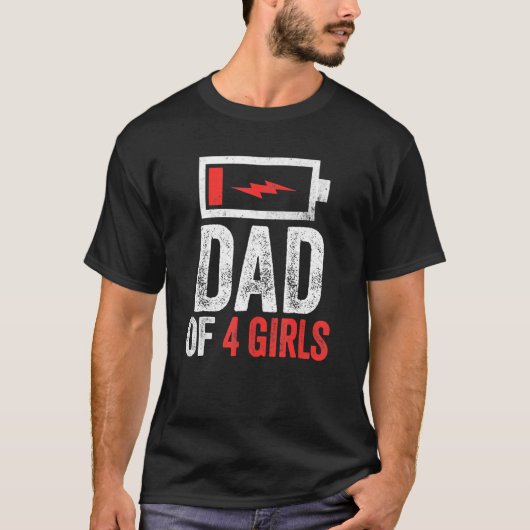 メンズパパの4女の子の娘の父の日Bi Tシャツ (正面)