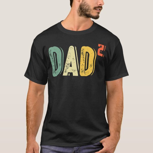 メンズパパは2つの子供の2番目のパワー二乗パパ2 Da Tシャツ (正面)