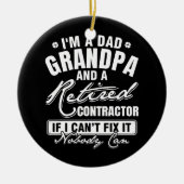 メンズパパグランドパ退職したと契約者おもしろい セラミックオーナメント (正面)