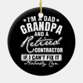 メンズパパグランドパ退職したと契約者おもしろい セラミックオーナメント (裏面)