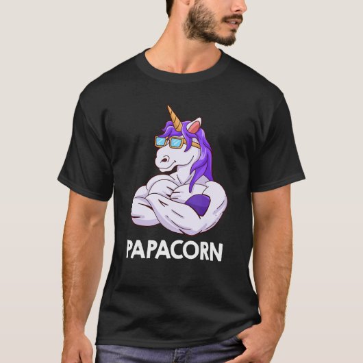 メンズパパコーンボディビルダディ Tシャツ (正面)