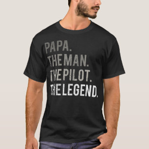 メンズパパザマンザパイロットザレジェンド航空DA Tシャツ