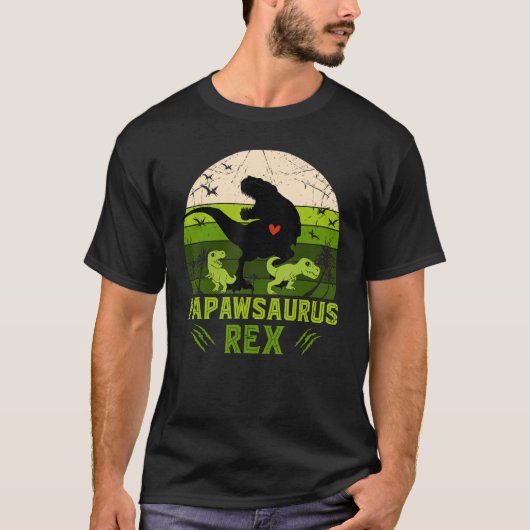 メンズパパワウルスレックス2父親のための子供の夕日D Tシャツ (正面)