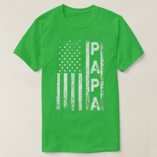 メンズパパヴィンテージアメリカ国旗4日目 Tシャツ (デザイン正面)