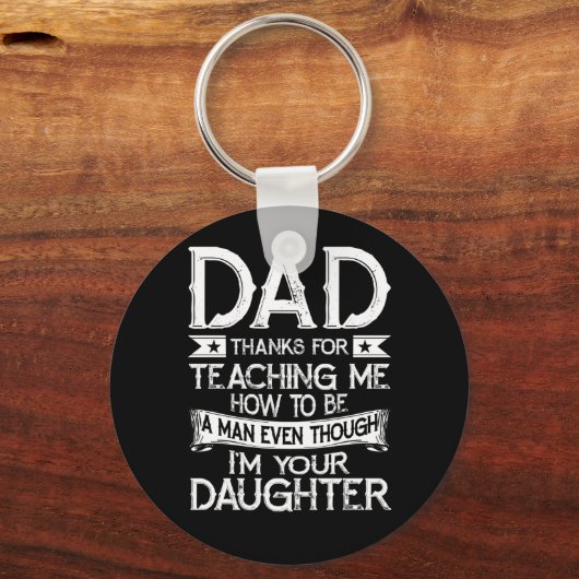 メンズパパ教え男になる方法を教えてくれてありがとう キーホルダー (正面)