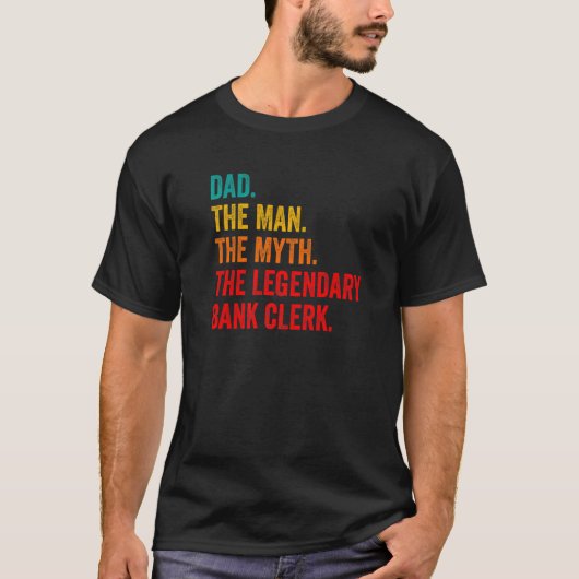 メンズパパ男は神話の伝説的な銀行員 Tシャツ (正面)