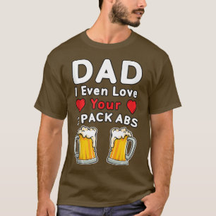 メンズパパ私も愛する2パックAbs、ビールマグおもしろい Tシャツ