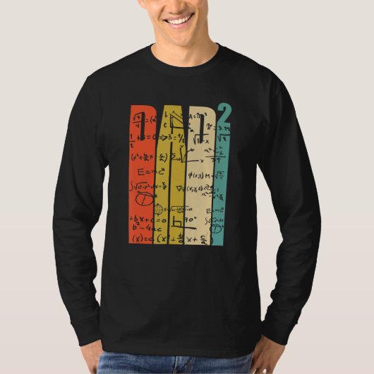 メンズパパ2人の子供と2回のパパ数学先生 Tシャツ (正面)