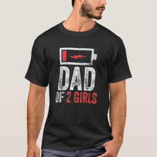 メンズパパ2女の子の娘の父の日Bi Tシャツ