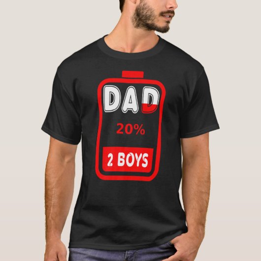 メンズパパ2男の子の父または2男の子の祖父4 Tシャツ (正面)
