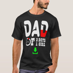 メンズパパ2男の子1女の子の父または3のおじいちゃん Tシャツ