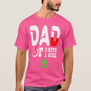 メンズパパ2男の子1女の子の父または3のおじいちゃん Tシャツ